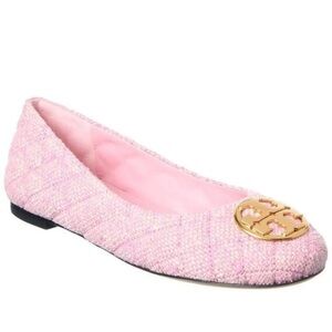 NWT Tory Burch Chelsea Tweed Ballet Flat in Pink